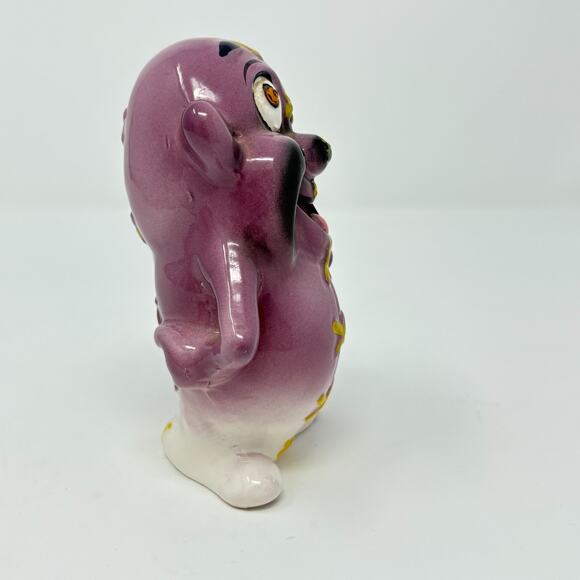 Vtg Kreiss Psycho Ceramics Purple Monster Figurine My Operation Stitches Kitschy - Picture 2 of 8